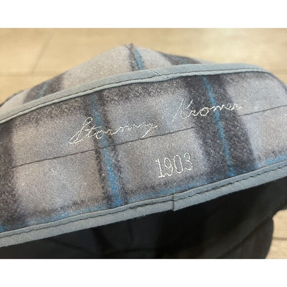 Stormy Kromer 1903 Metal SK Logo Blue Plaid Wool Hat Cap Size 6 1/8 US - Picture 5 of 7